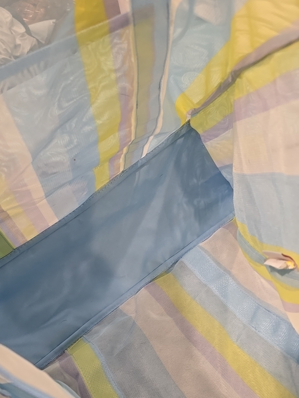❤️10/$40 Nwot Pastel Striped Beach Tote Bag - Light Blue - Picture 2 of 3